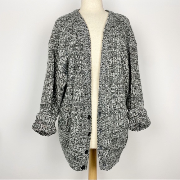 80s Vintage Pastel Pink Heather Grey Abstract Art Grandma Pullover Sweater